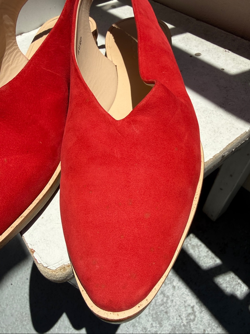 COS Womens Suede Slingback Slip On Flats Red Size 40 EU Size 8.5/9 US - Picture 4 of 11